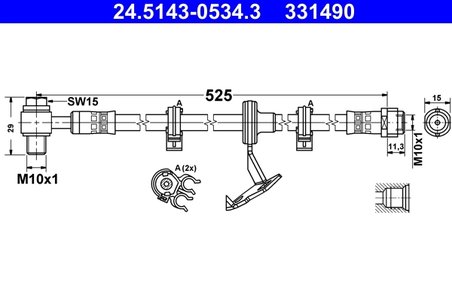 FURTUN FRANA ATE 24.5143-0534.3 - Compatibil cu MERCEDES-BENZ