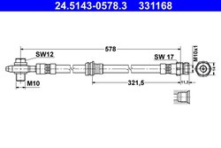 FURTUN FRANA ATE 24.5143-0578.3 - Compatibil cu AUDI, VW