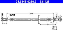 FURTUN FRANA ATE 24.5148-0280.3 - Compatibil cu FORD