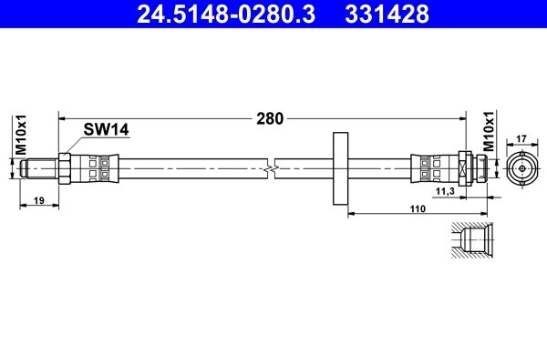 FURTUN FRANA ATE 24.5148-0280.3 - Compatibil cu FORD