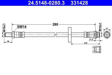 FURTUN FRANA ATE 24.5148-0280.3 - Compatibil cu FORD