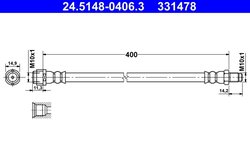 FURTUN FRANA ATE 24.5148-0406.3 - Compatibil cu MERCEDES-BENZ