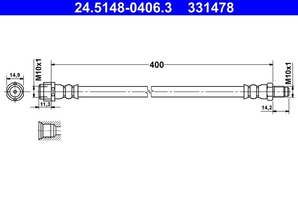 FURTUN FRANA ATE 24.5148-0406.3 - Compatibil cu MERCEDES-BENZ