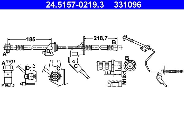 FURTUN FRANA ATE 24.5157-0219.3 - Compatibil cu OPEL, VAUXHALL