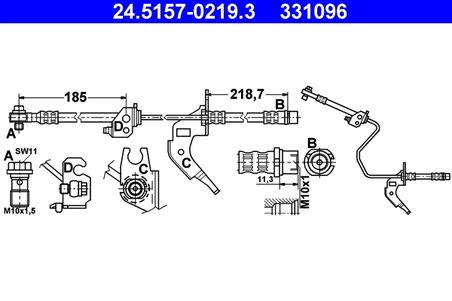 FURTUN FRANA ATE 24.5157-0219.3 - Compatibil cu OPEL, VAUXHALL