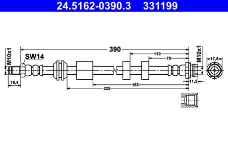 FURTUN FRANA ATE 24.5162-0390.3 - Compatibil cu FORD, VOLVO