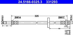 FURTUN FRANA ATE 24.5166-0325.3 - Compatibil cu SKODA, VW