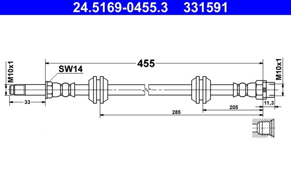 FURTUN FRANA ATE 24.5169-0455.3 - Compatibil cu BMW, MINI
