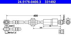 FURTUN FRANA ATE 24.5176-0400.3 - Compatibil cu CHEVROLET, OPEL, VAUXHALL