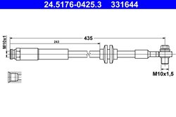 FURTUN FRANA ATE 24.5176-0425.3 - Compatibil cu OPEL, VAUXHALL