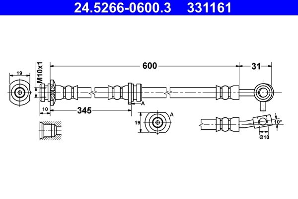 FURTUN FRANA ATE 24.5266-0600.3 - Compatibil cu NISSAN