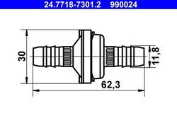 Supapa, furtun vacuum ATE 24.7718-7301.2