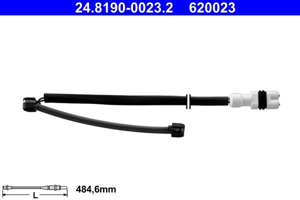 SENZOR AVERTIZARE UZURA PLACUTE FRANA ATE 24.8190-0023.2 - Compatibil cu PORSCHE