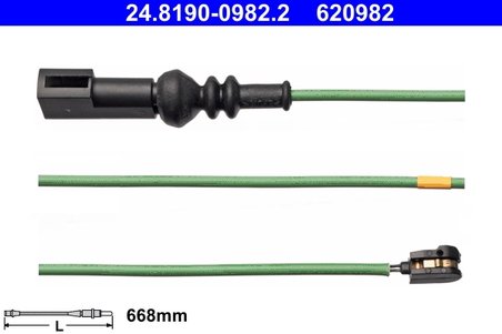 SENZOR AVERTIZARE UZURA PLACUTE FRANA ATE 24.8190-0982.2 - Compatibil cu FORD