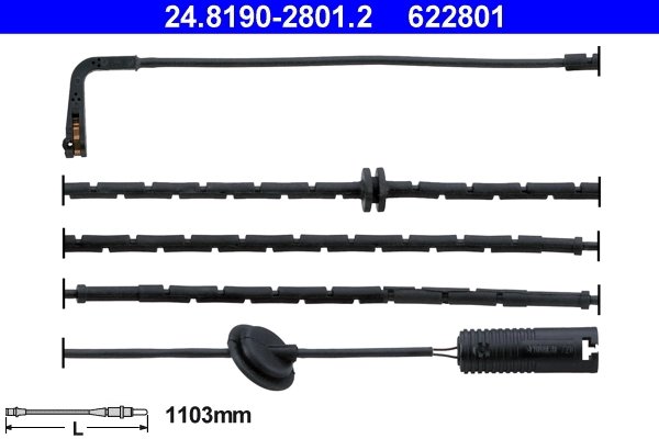 SENZOR AVERTIZARE UZURA PLACUTE FRANA ATE 24.8190-2801.2 - Compatibil cu MG, ROVER