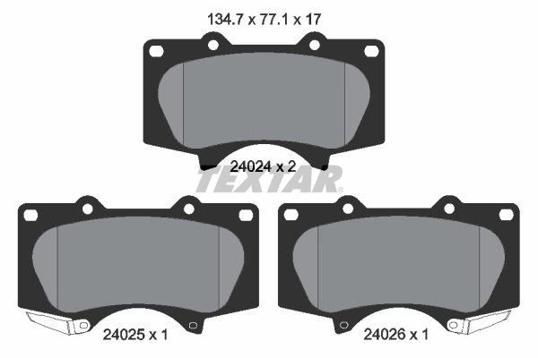 SET PLACUTE FRANA TEXTAR 2402403 - Compatibil cu LEXUS, TOYOTA