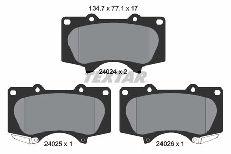 SET PLACUTE FRANA TEXTAR 2402403 - Compatibil cu LEXUS, TOYOTA