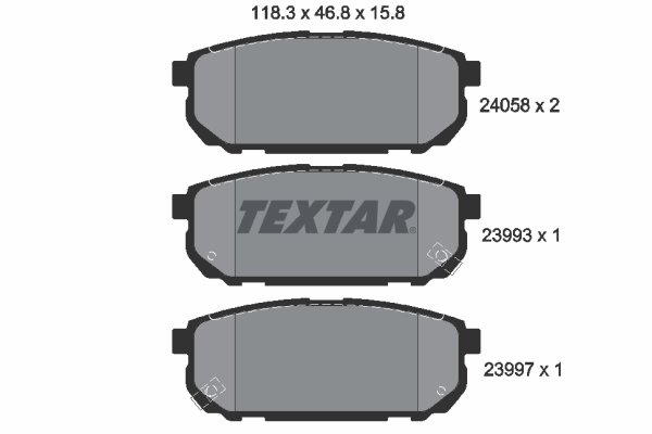 SET PLACUTE FRANA TEXTAR 2405801 - Compatibil cu KIA, TIANMA