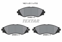 SET PLACUTE FRANA TEXTAR 2406201 - Compatibil cu CHEVROLET, CHEVROLET (SGM), DAEWOO, HOLDEN, PONTIAC