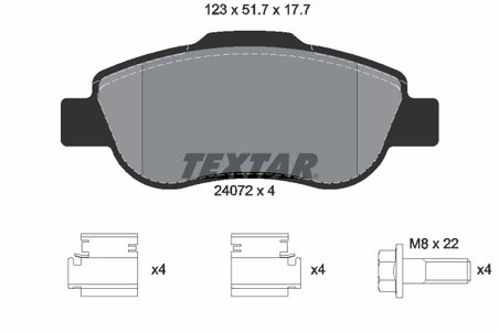SET PLACUTE FRANA TEXTAR 2407201 - Compatibil cu FIAT