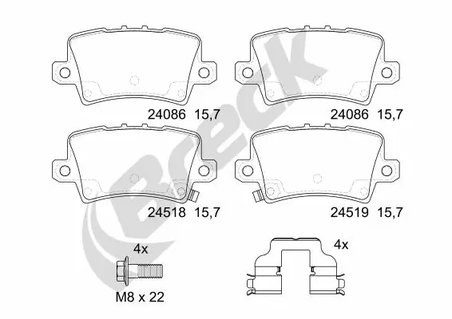 SET PLACUTE FRANA BRECK 24086 00 704 10 - Compatibil cu HONDA