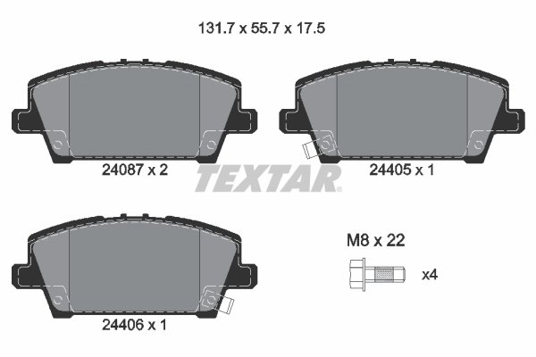 Set placute frana Textar 2408701