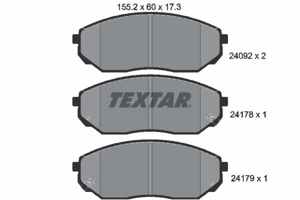 SET PLACUTE FRANA TEXTAR 2409201 - Compatibil cu JINBEI, KIA, TIANMA
