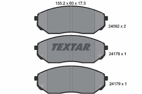 SET PLACUTE FRANA TEXTAR 2409201 - Compatibil cu JINBEI, KIA, TIANMA