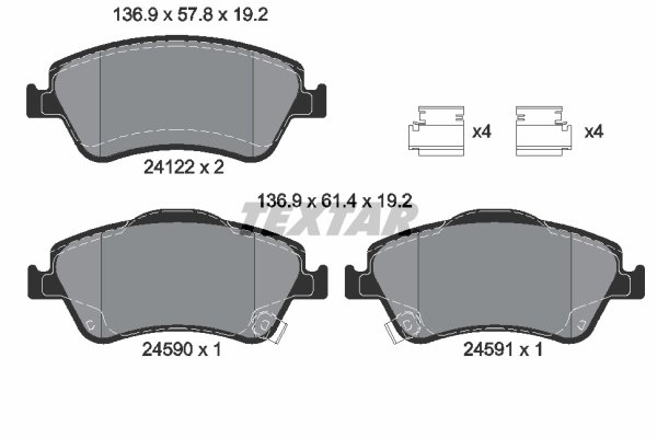Set placute frana Textar 2412201