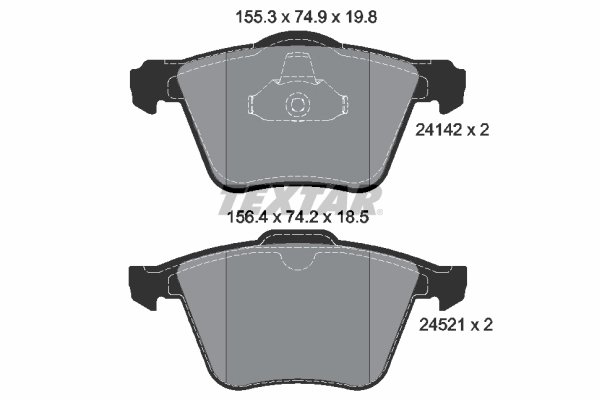 SET PLACUTE FRANA TEXTAR 2414201 - Compatibil cu FORD, FORD AUSTRALIA, VOLVO, VOLVO ASIA
