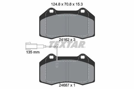 SET PLACUTE FRANA TEXTAR 2416202 - Compatibil cu ABARTH, ALFA ROMEO, FIAT