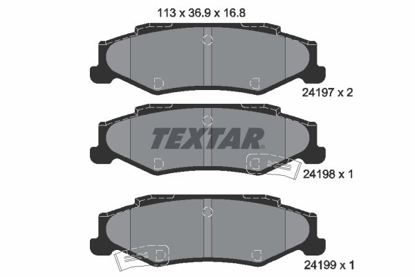 SET PLACUTE FRANA TEXTAR 2419701 - Compatibil cu CADILLAC, CHEVROLET