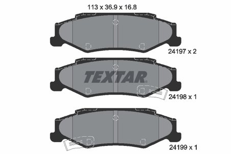 SET PLACUTE FRANA TEXTAR 2419701 - Compatibil cu CADILLAC, CHEVROLET
