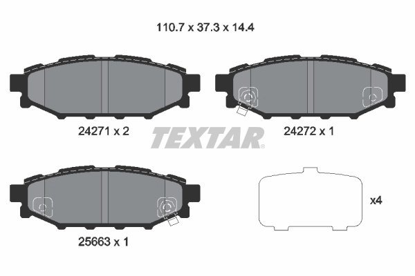 SET PLACUTE FRANA TEXTAR 2427101 - Compatibil cu SCION, SUBARU, TOYOTA