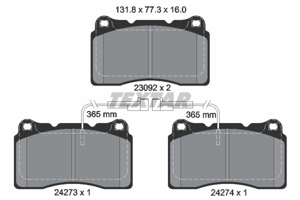 Set placute frana Textar 2427301