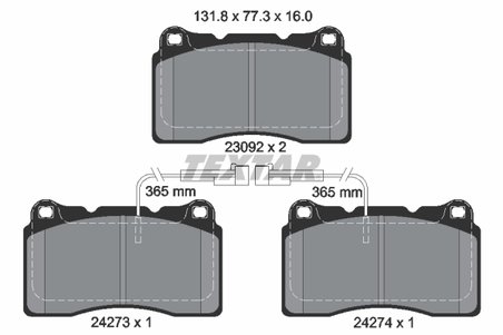 Set placute frana Textar 2427301