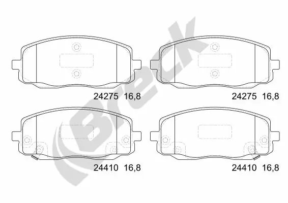 SET PLACUTE FRANA BRECK 24275 00 702 10 - Compatibil cu HYUNDAI, KIA