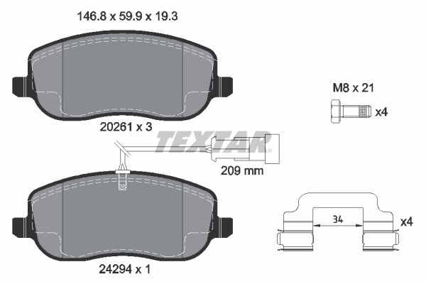 Set placute frana Textar 2429401