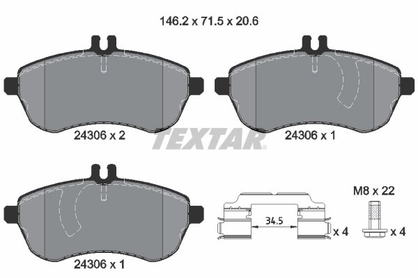 Set placute frana Textar 2430601
