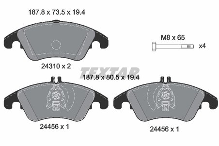 Set placute frana Textar 2431001