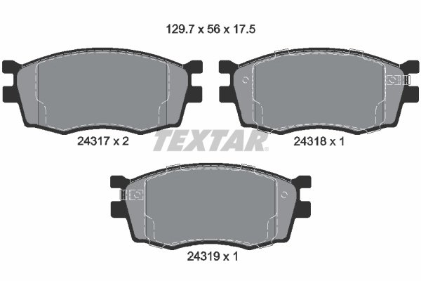 SET PLACUTE FRANA TEXTAR 2431701 - Compatibil cu DODGE, HYUNDAI, HYUNDAI (BEIJING), JAC, KIA, KIA (DYK)