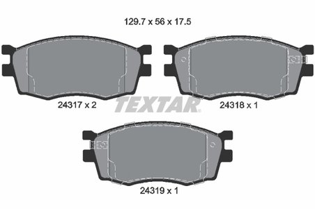 SET PLACUTE FRANA TEXTAR 2431701 - Compatibil cu DODGE, HYUNDAI, HYUNDAI (BEIJING), JAC, KIA, KIA (DYK)