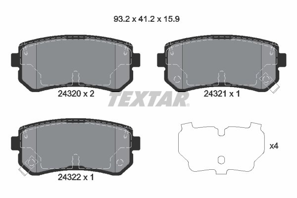 Set placute frana Textar 2432001