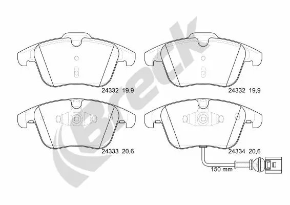 Set placute frana Breck 24333 00 701 10
