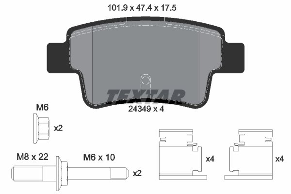 SET PLACUTE FRANA TEXTAR 2434903 - Compatibil cu OPEL, VAUXHALL