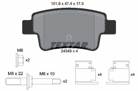 SET PLACUTE FRANA TEXTAR 2434903 - Compatibil cu OPEL, VAUXHALL