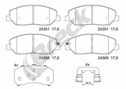 SET PLACUTE FRANA BRECK 24351 00 701 00 - Compatibil cu HYUNDAI, KIA, SSANGYONG