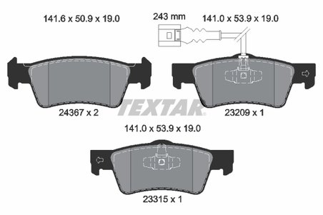 SET PLACUTE FRANA TEXTAR 2436704 - Compatibil cu VW