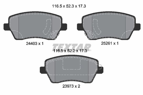 SET PLACUTE FRANA TEXTAR 2440301 - Compatibil cu DATSUN, NISSAN, RENAULT