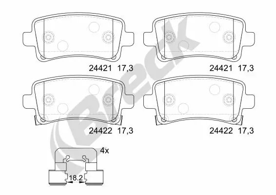 Set placute frana Breck 24421 00 704 10